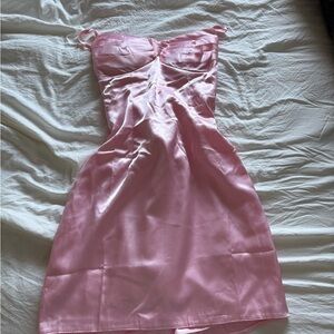 Elegant Pink Satin Dress